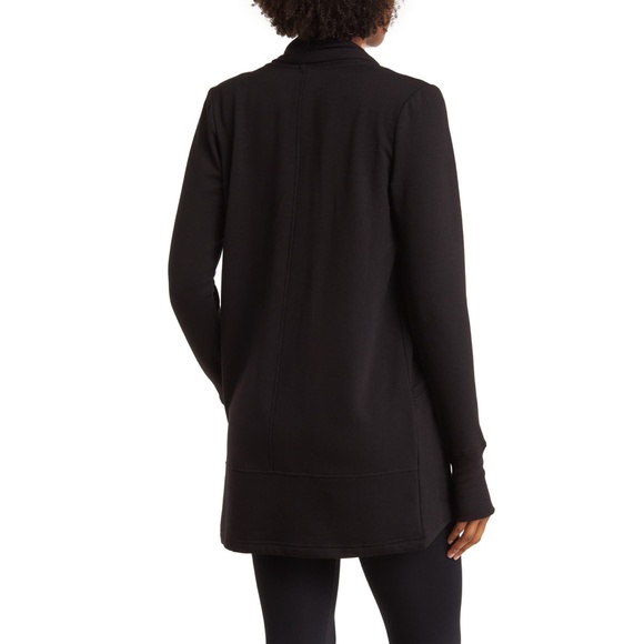 NEW 90 Degree by Reflex Open Cardigan with Ribbed Collar in Black size M Medium - Picture 2 of 3